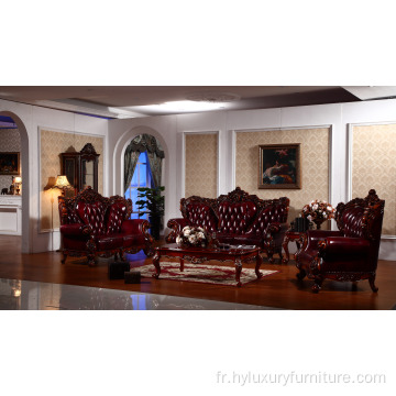 Canapé de salon en cuir véritable de luxe Royal Dubai